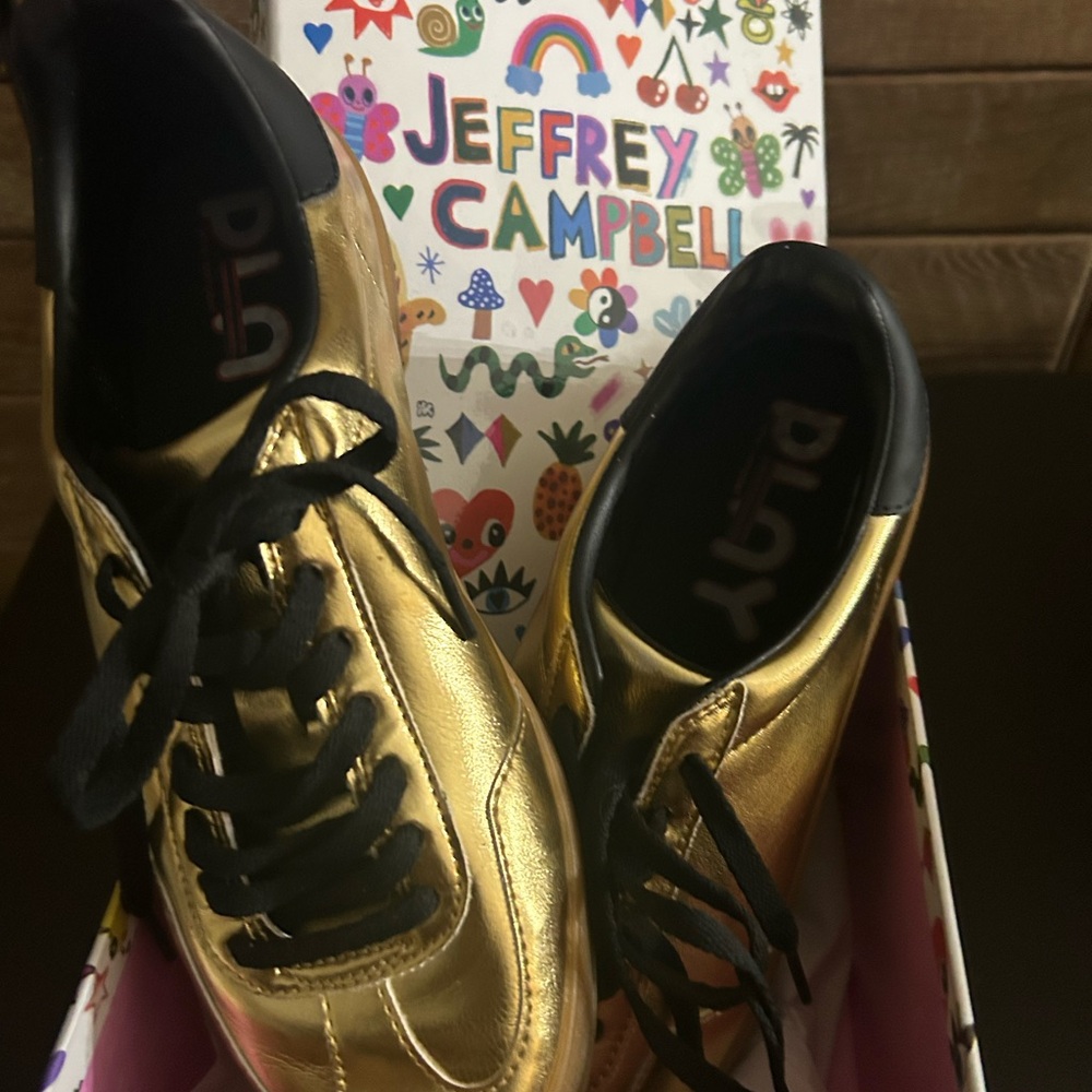 Jeffrey Campbell Gold Sneakers